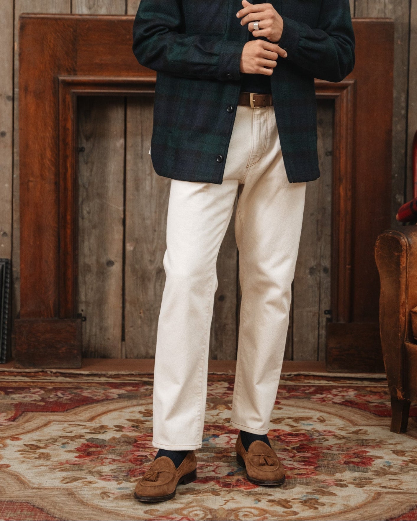 Castello | Tassel Loafer - Tobacco Brown Suede Leather with Classic Stitching and Leather Sole