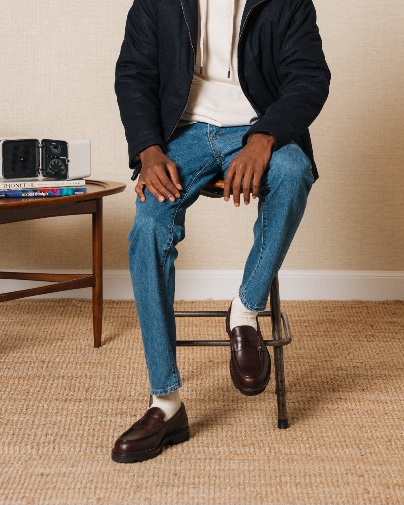 Montclair | Penny Loafer – Dark Brown Leather with Rubber Lug Sole & Fine Stitching