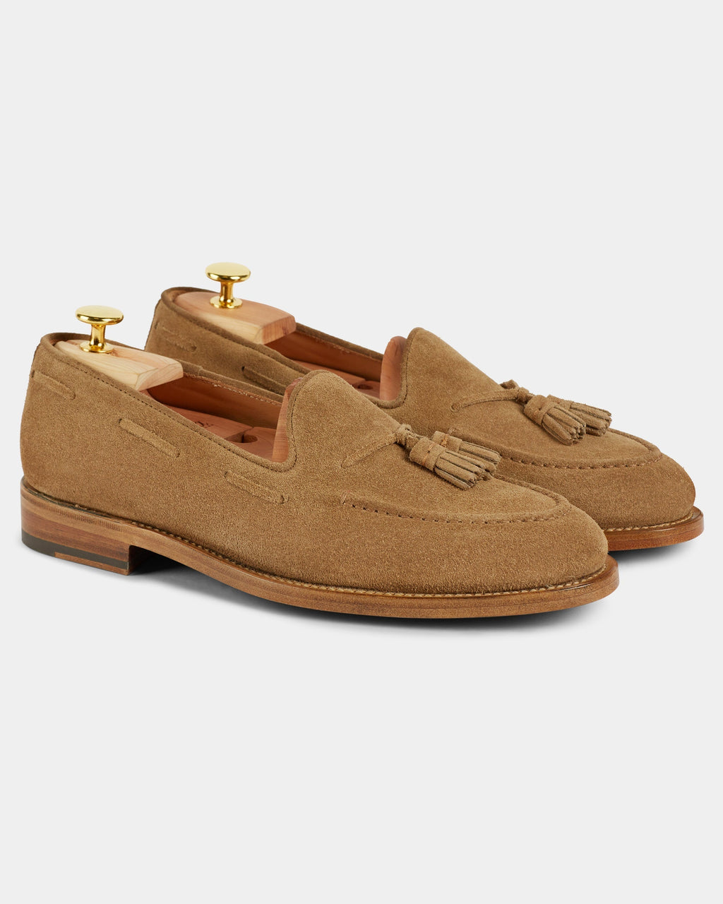 Castello | Tassel Loafer - Sand Beige Suede Leather with Classic Stitching and Leather Sole