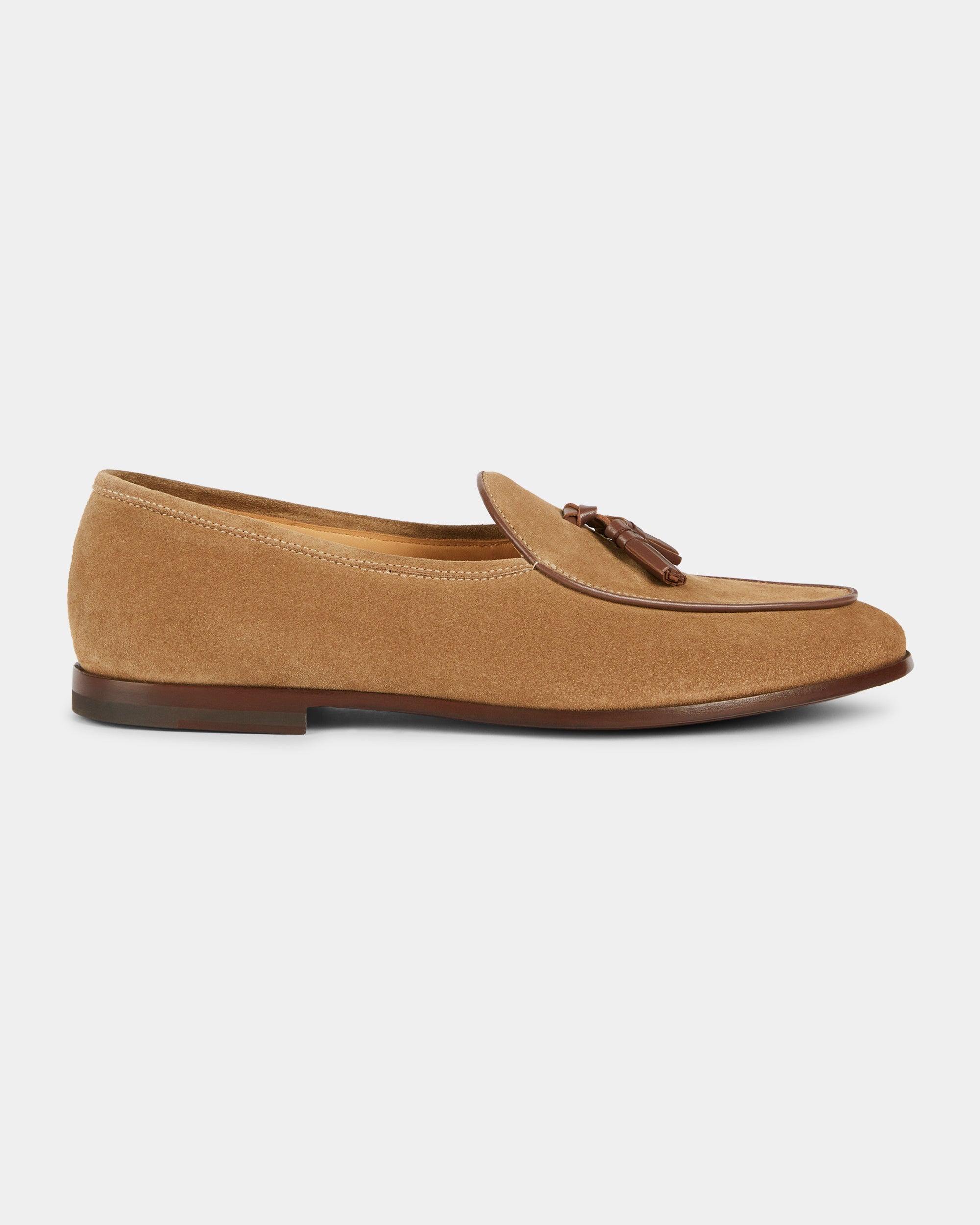 Bellagio Tassel Loafer – Beige Suede Leather with Premium Leather Sole