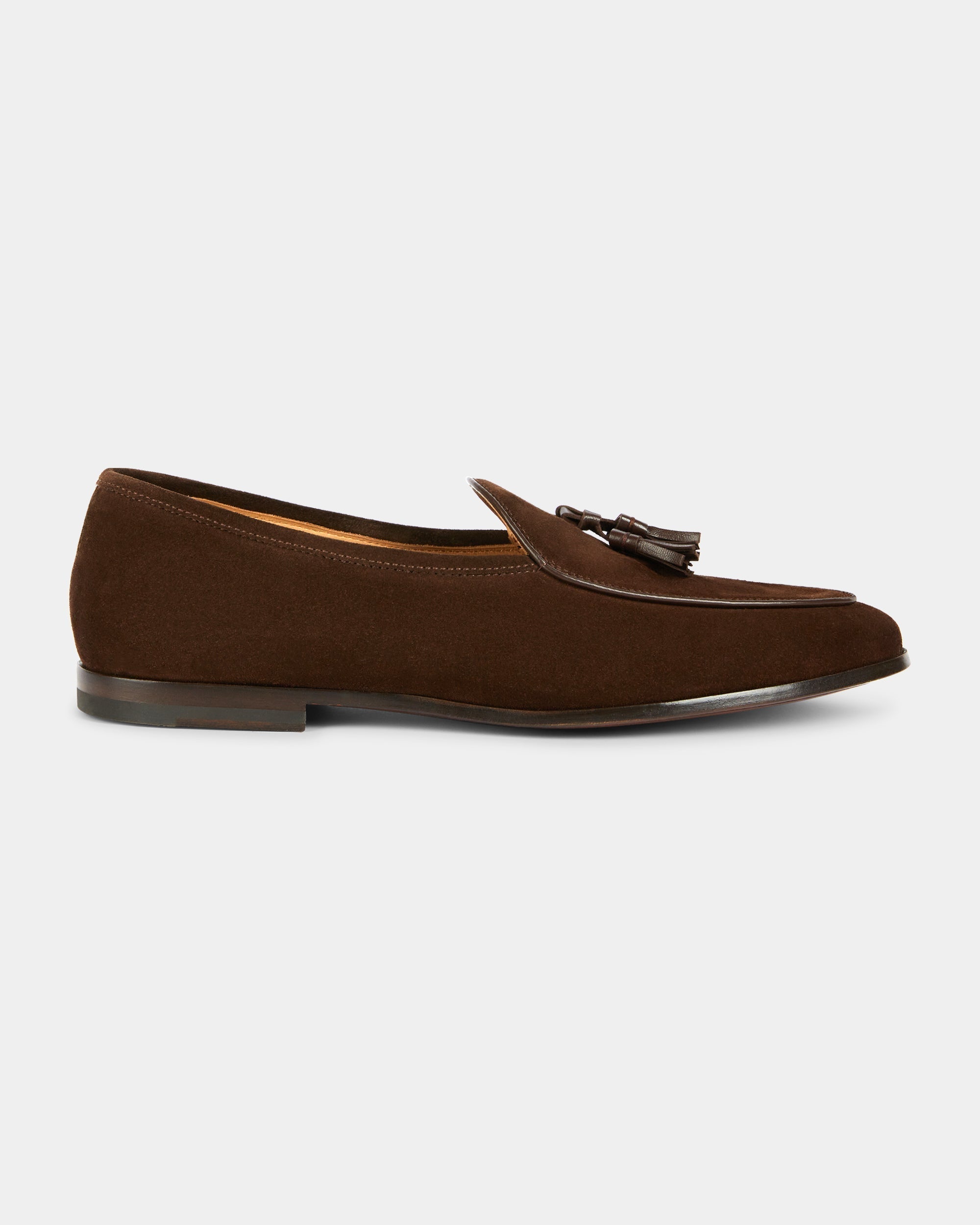 Bellagio Tassel Loafer – Dark Brown Suede Leather with Premium Leather Sole