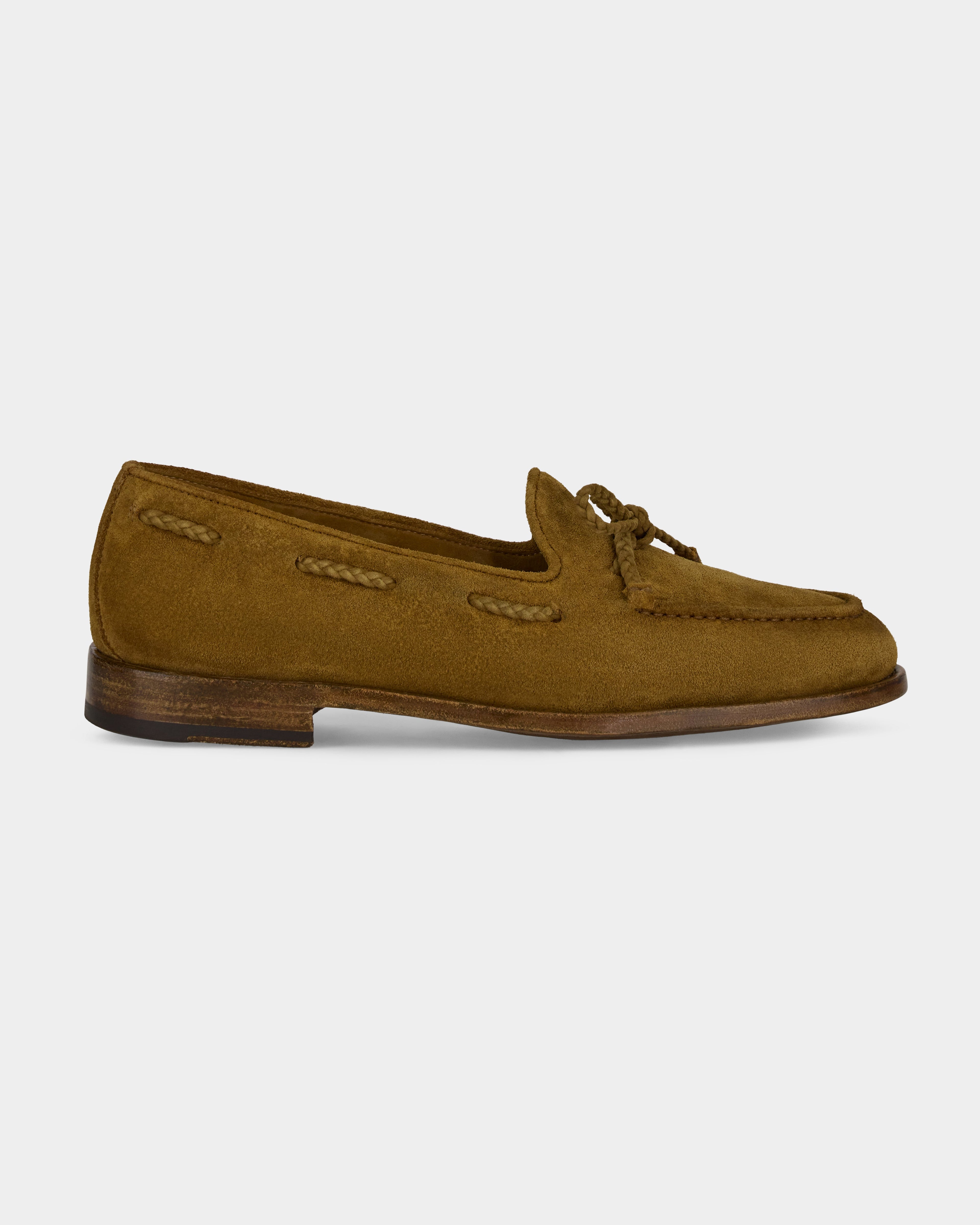Aristo | Belgian Tassel Loafer – Luxe Beige Washed Suede with Leather Sole & Double Cushioning