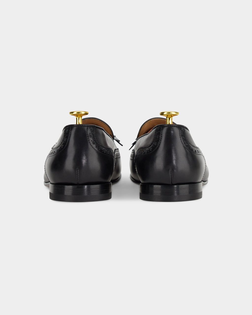 Maruse | Black Antiqued Leather Finish Belgian Tassel Loafer with Leather Sole