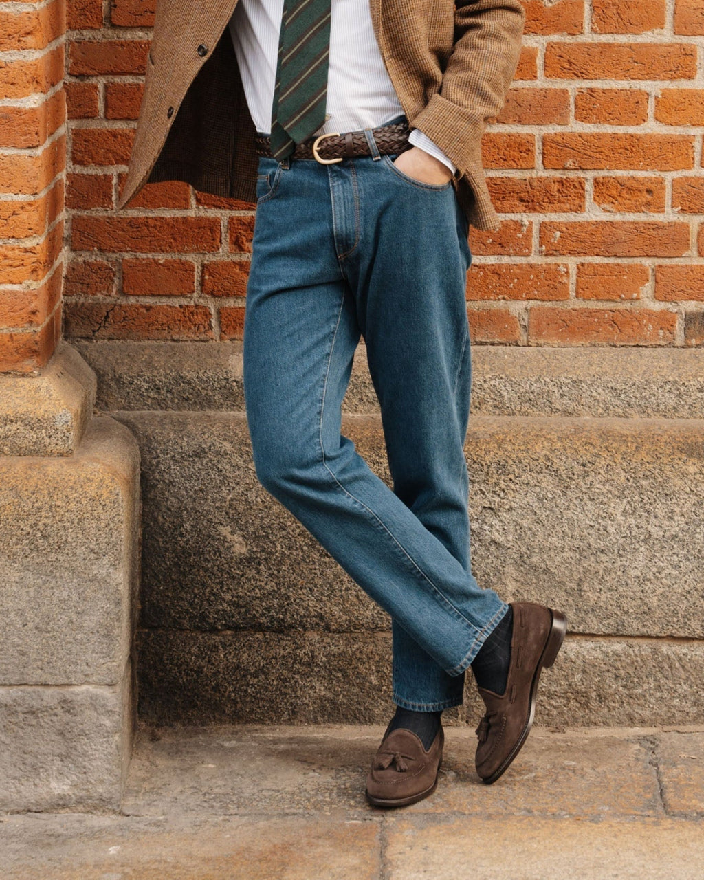 Castello | Tassel Loafer - Dark Brown Suede Leather with Classic Stitching and Leather Sole