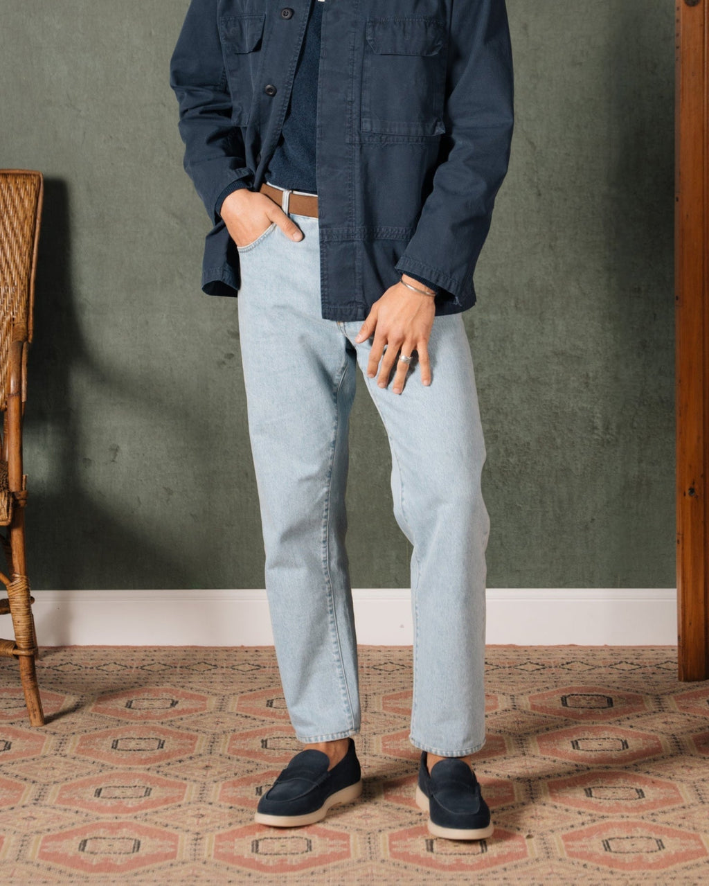 Harbour | Casual Loafer – Blue Suede Leather with Comfortable Cupr Sole & Leather Lining