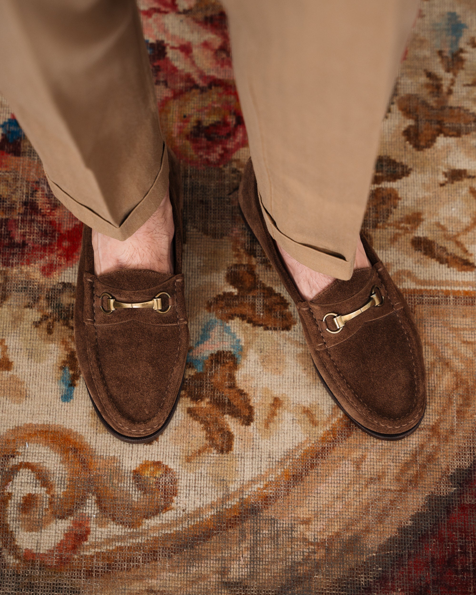 Milano | Brown Suede Leather College Loafer with Horsebit and Lightweight Leather Sole