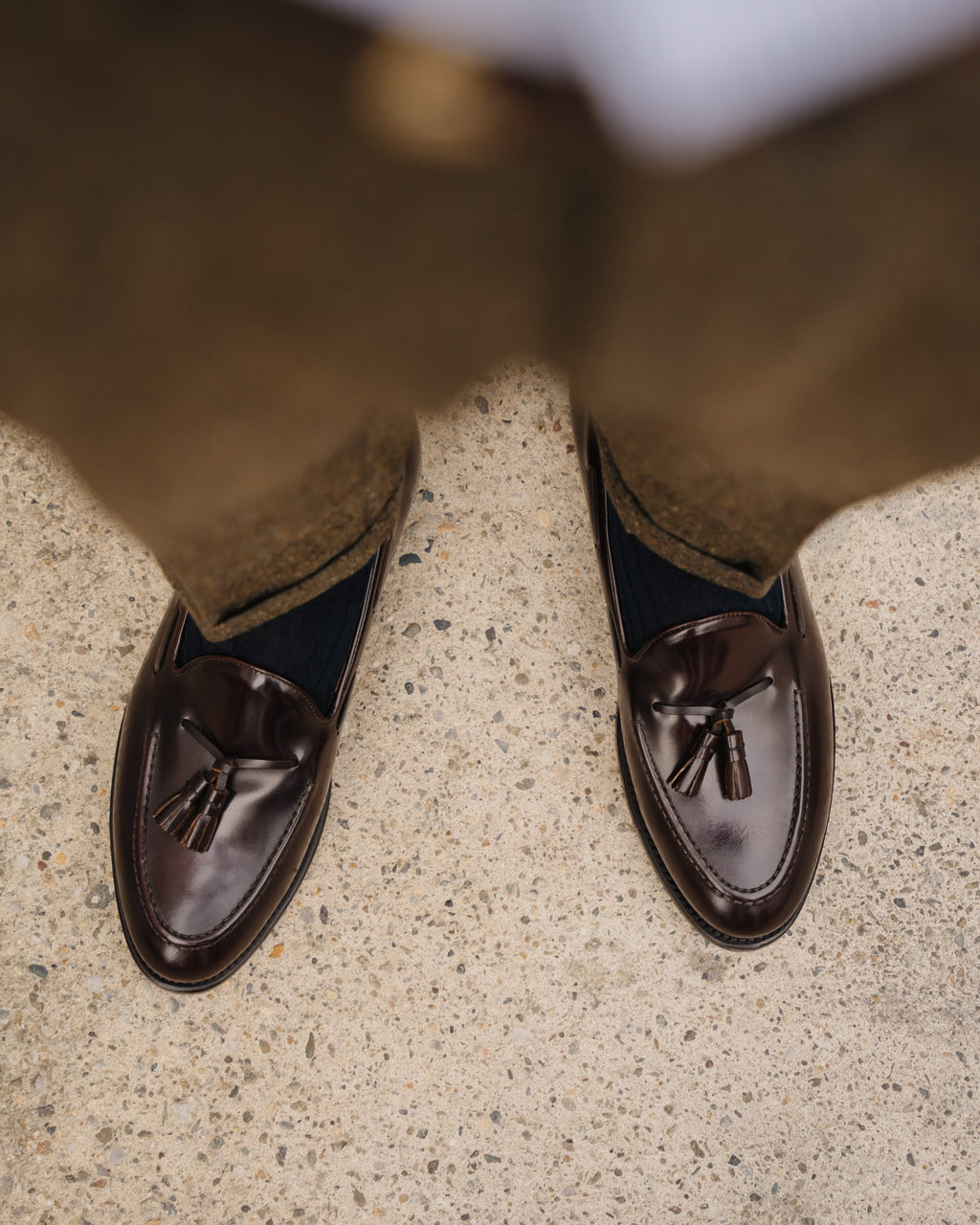 Castello | Tassel Loafer - Burgundy Brown Smooth Leather with Classic Stitching and Leather Sole