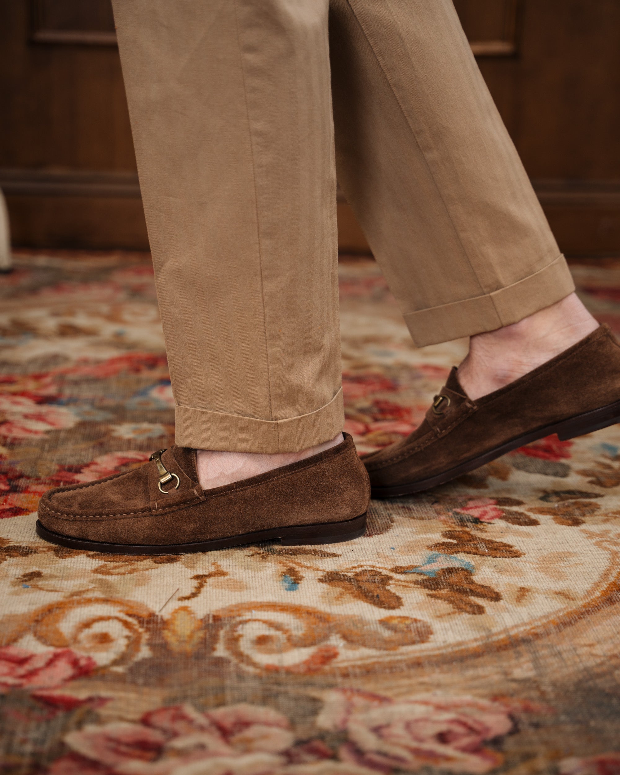 Milano | Brown Suede Leather College Loafer with Horsebit and Lightweight Leather Sole