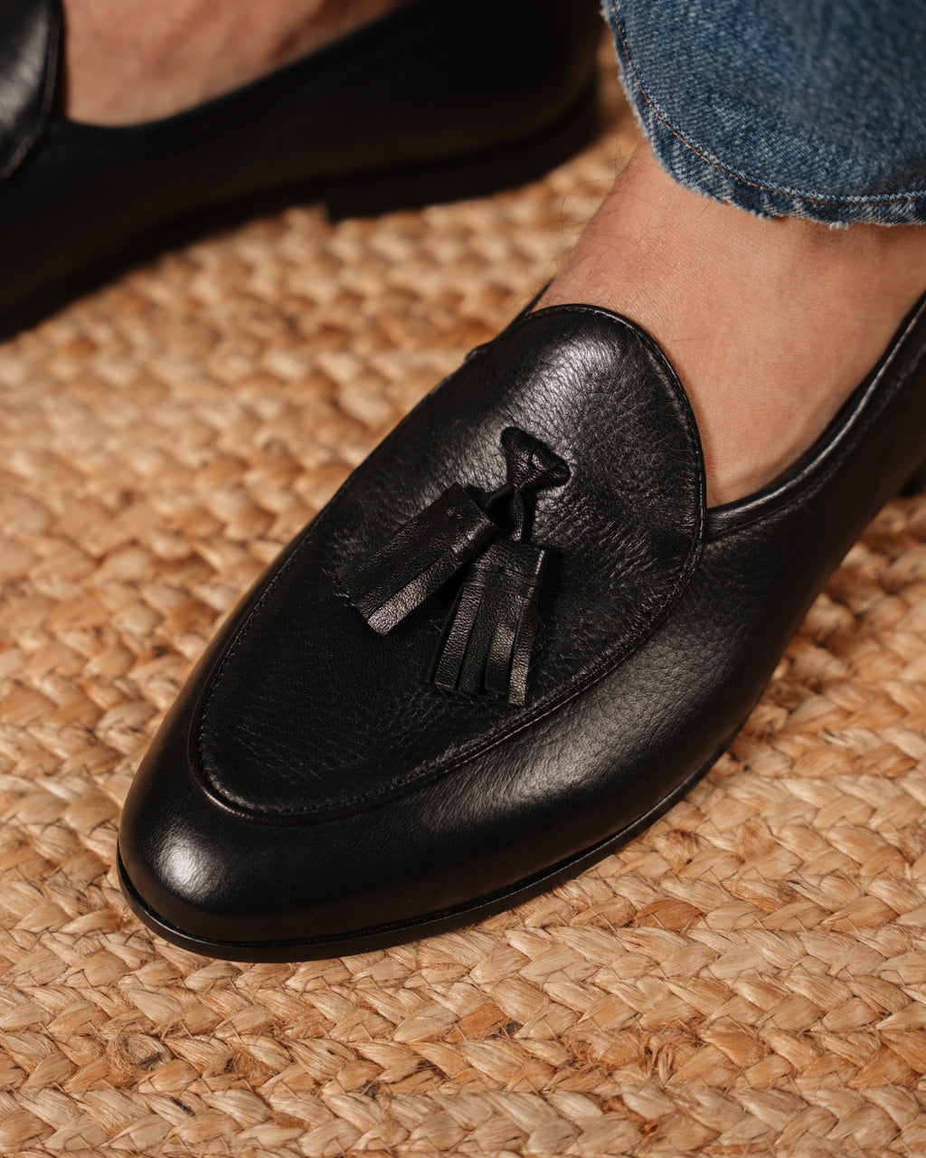 Bellagio Tassel Loafer – Black Milled Leather with Premium Leather Sole