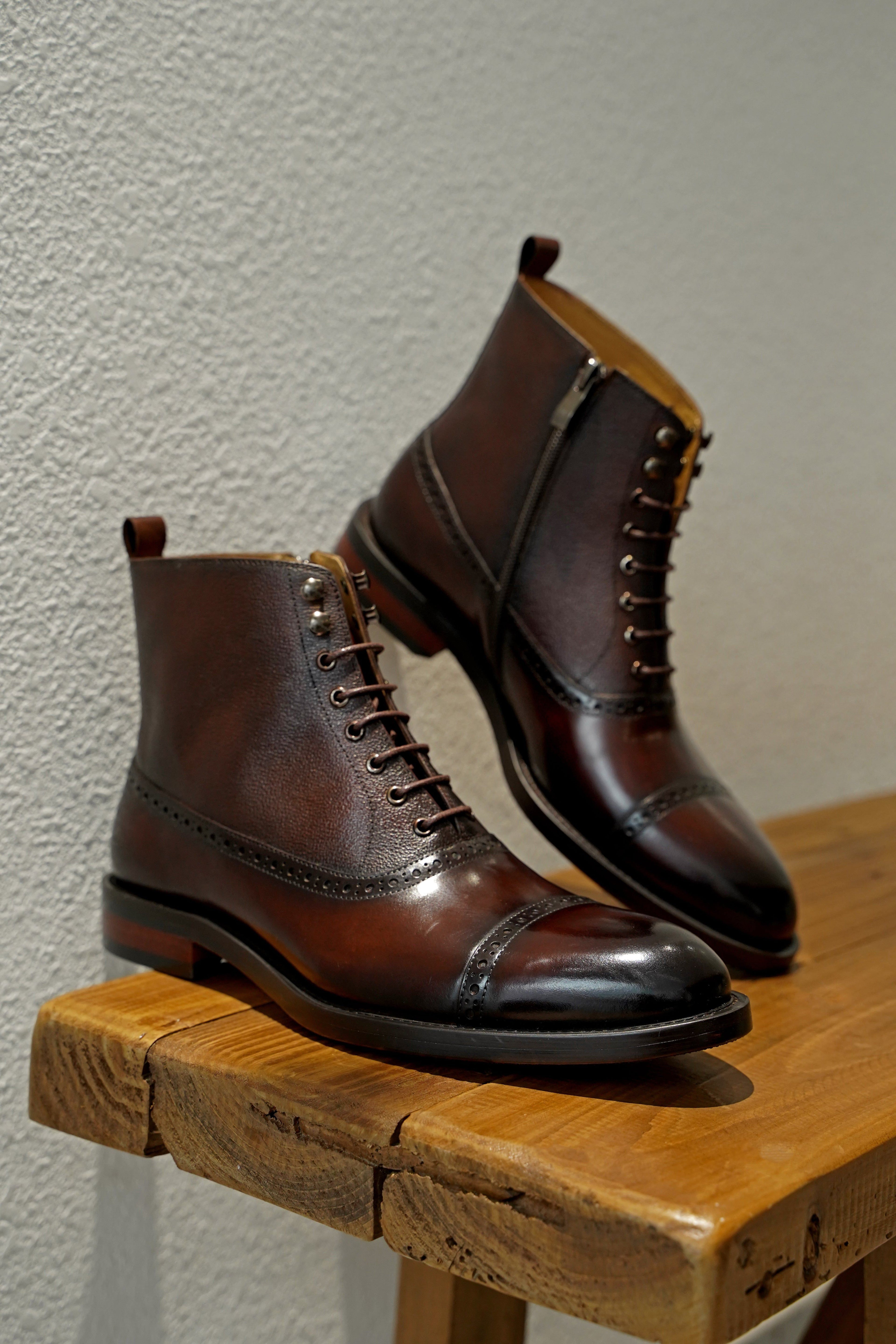 Quality Meets Sophistication: Alex Lace-Up Leather Boots | Handcrafted Excellence