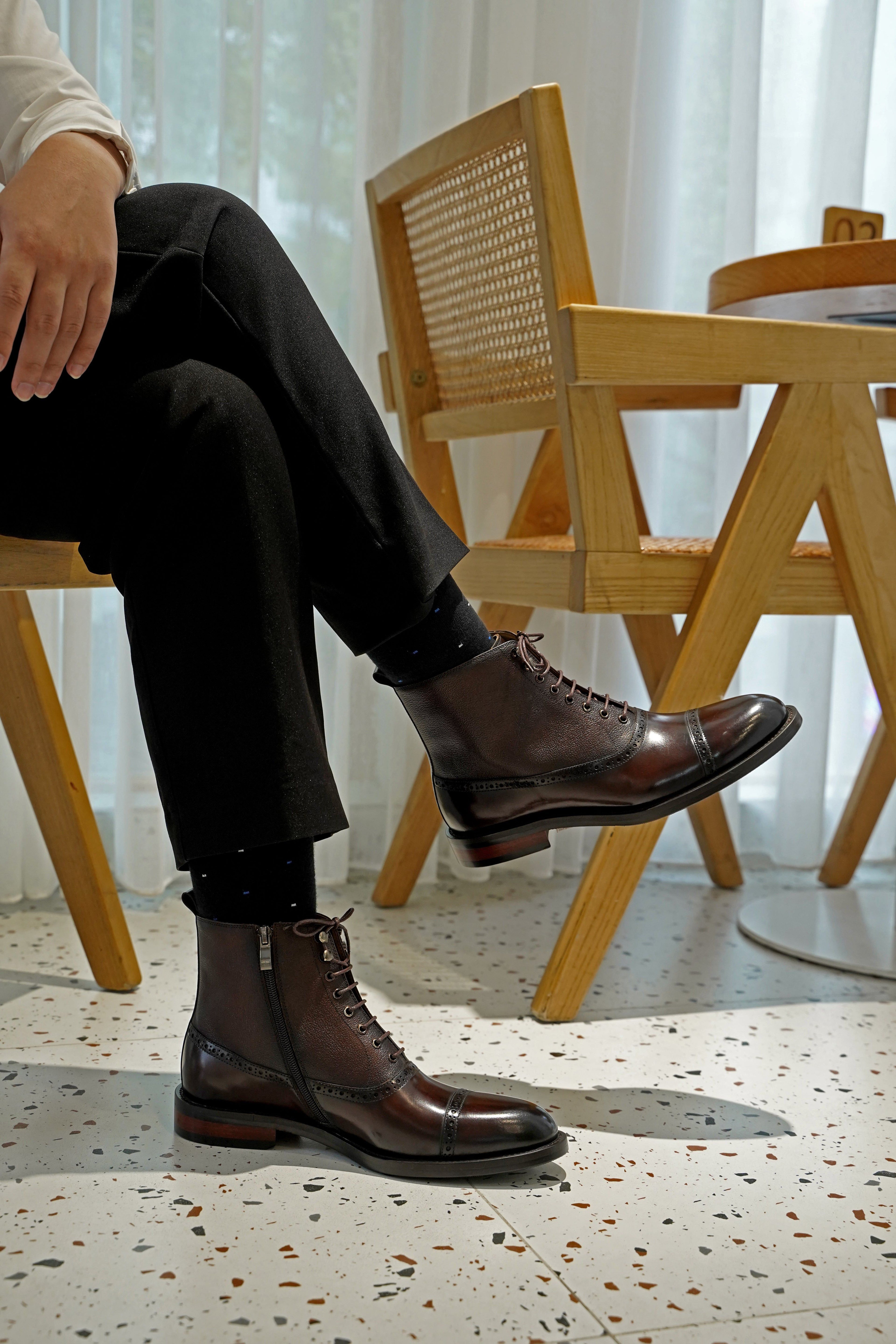 Quality Meets Sophistication: Alex Lace-Up Leather Boots | Handcrafted Excellence
