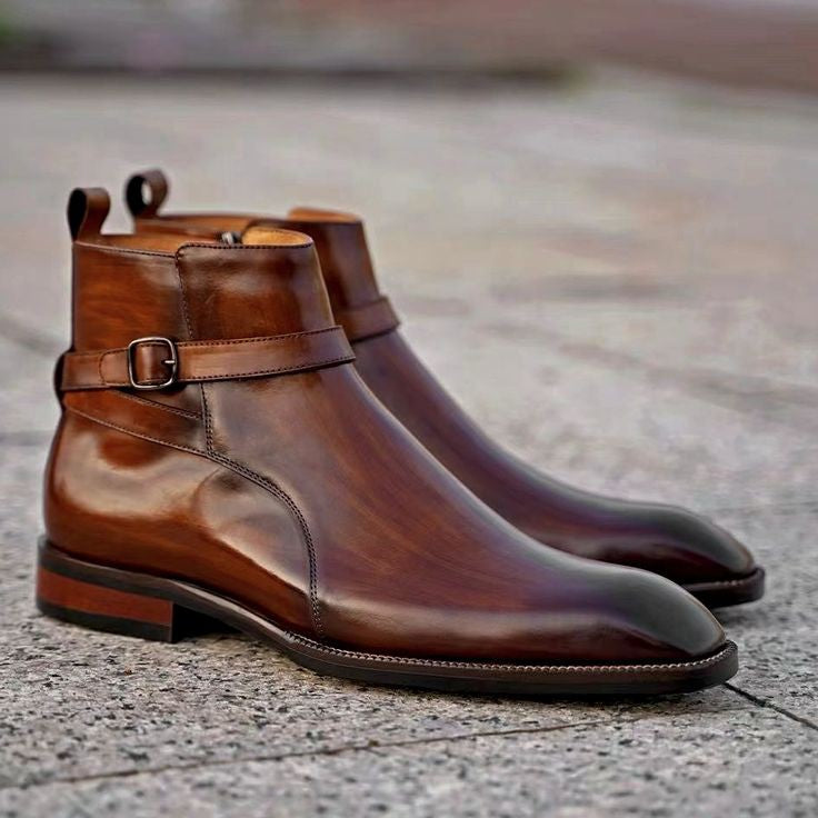 Experience Comfort: Leather Chelsea Boots for Men with Sturdy Sole Support