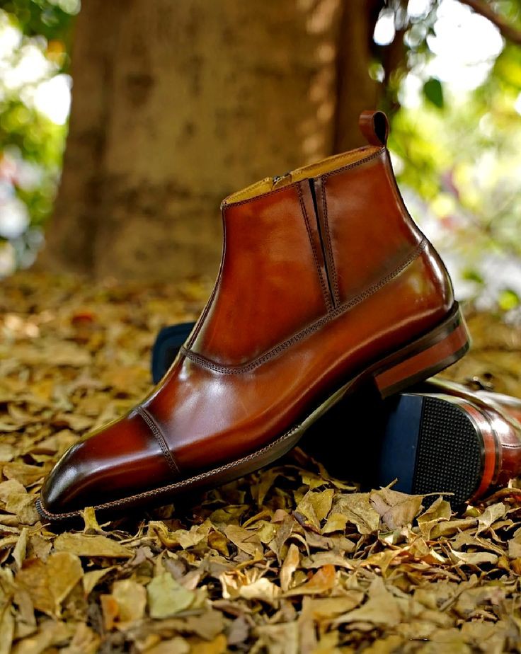 Genuine Leather Mid Ankle Boots for Men: Timeless Style & Durability
