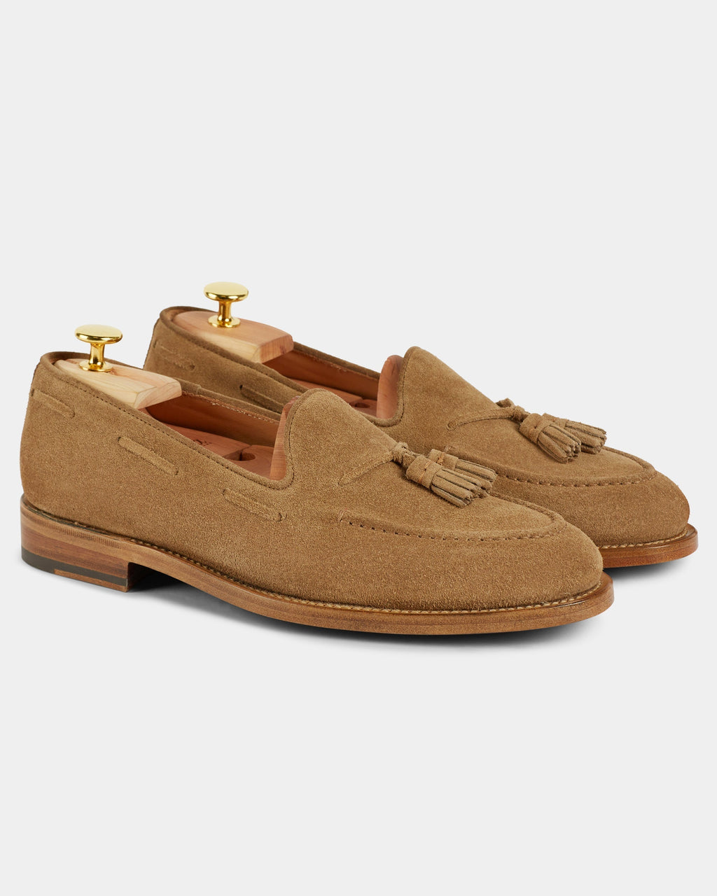 Castello | Tassel Loafer - Sand Beige Suede Leather with Classic Stitching and Leather Sole