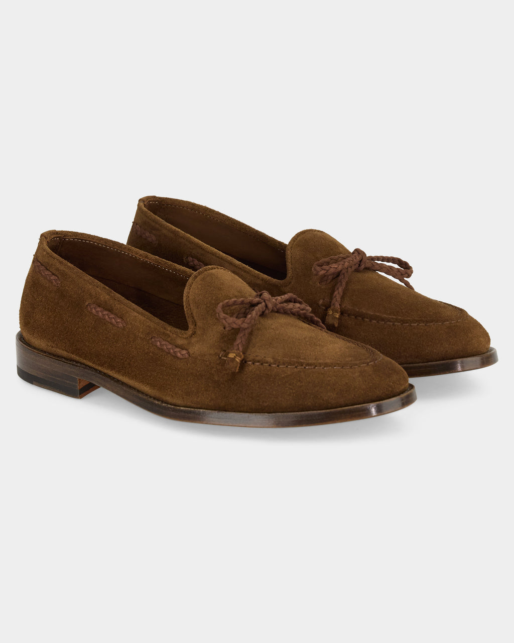 Aristo | Belgian Tassel Loafer – Tobacco Brown Washed Suede with Leather Sole & Double Cushioning