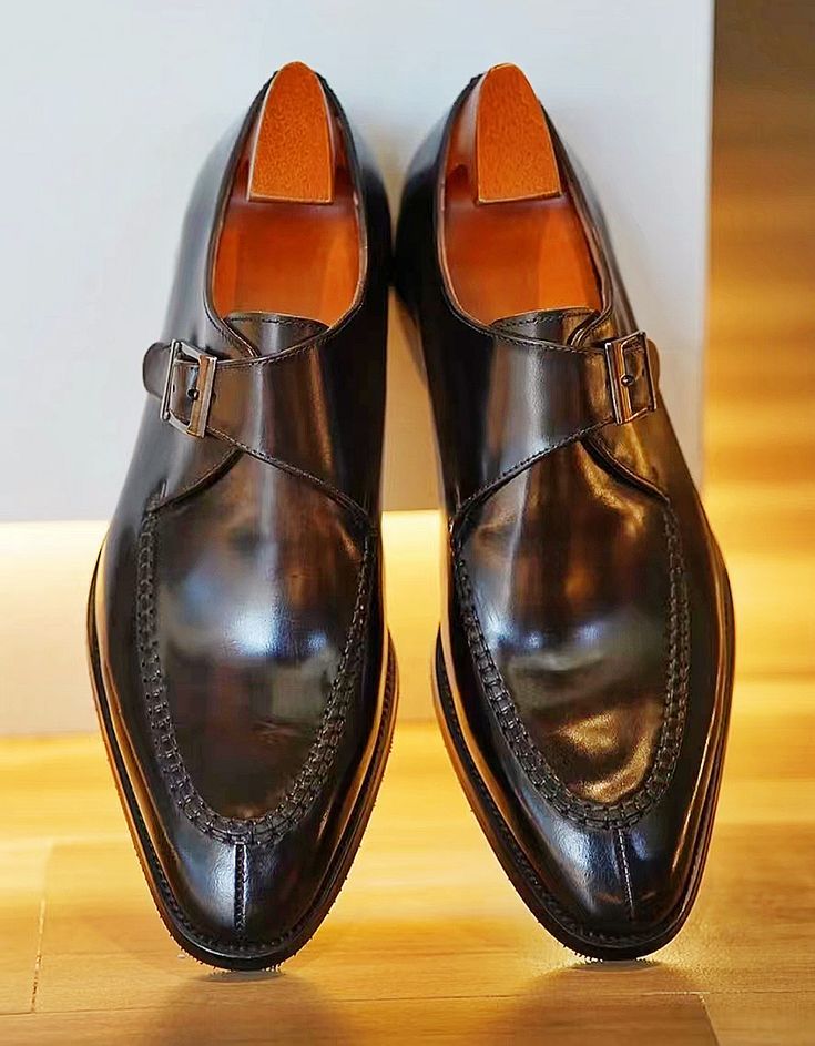 Grace Moc Toe Leather Monkstraps Shoes | Exquisite Italian Design